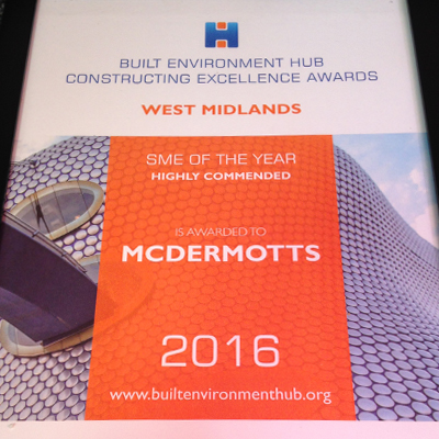 We are pleased to announce that we were highly commended in the category of SME of the Year at the recent West Midlands Celebrating Construction Awards.