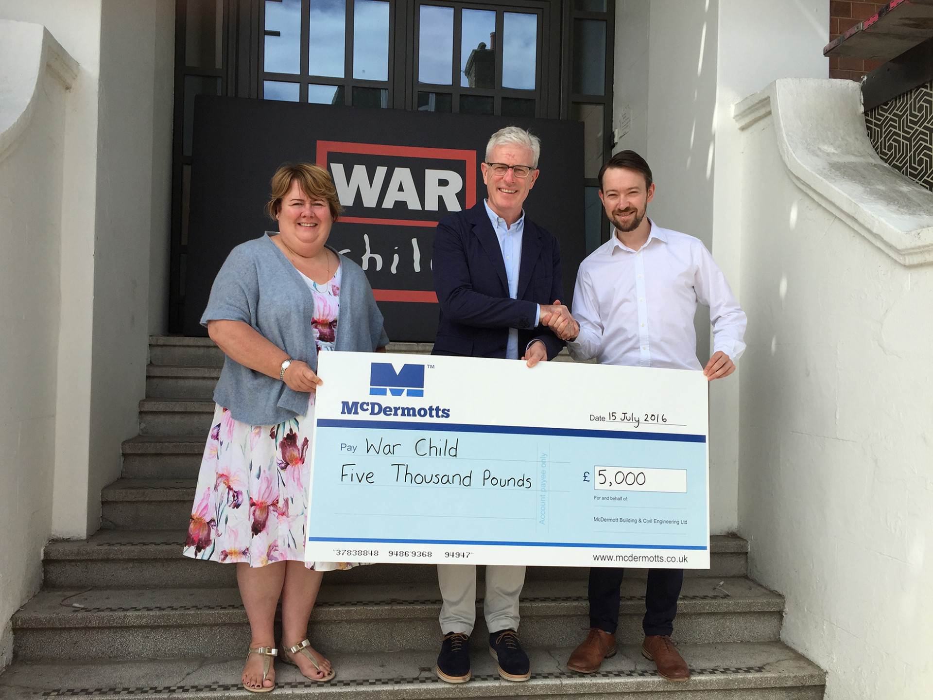 Malcolm and Marie McDermott with Nick Scott from War Child