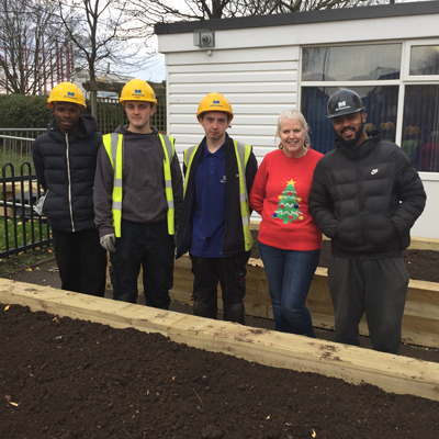 Building new vegetable beds at Nechells POD