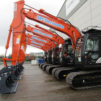 We've added four new Hitachi ZX26U excavators and five new Hitachi ZX130LCN excavators to our fleet of machines.