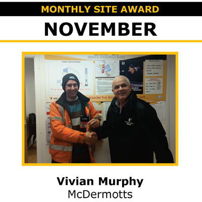 Well done to Vivian and Michael for receiving the site award from Willmott Dixon at the C-ALP'S site at Coventry University for demonstrating outstanding safety, commitment and general attitude to working on site.