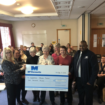 Lawrence is a volunteer with the Samaritan so he was delighted to be able to hand over this cheque to his local branch - Samaritans Walsall and District.