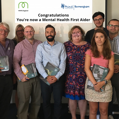 We're raising awareness of mental health issues and we're also training staff in Mental Health First Aid.