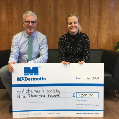 After a year of fundraising we were delighted to present Carolyn from Alzheimer's Society with a cheque for £9,000.