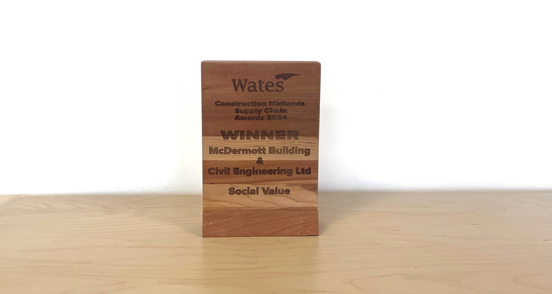 The Wates ‘Construction Midlands Supply Chain Awards 2024’ saw McDermotts presented with the award for Social Value.