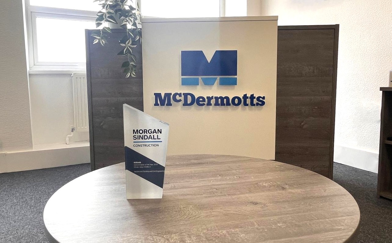 The ‘Morgan Sindall Construction Midlands Supply Chain Awards’ saw McDermotts presented with the award for ‘Subcontractor of the year 2025 for packages +£500k’.